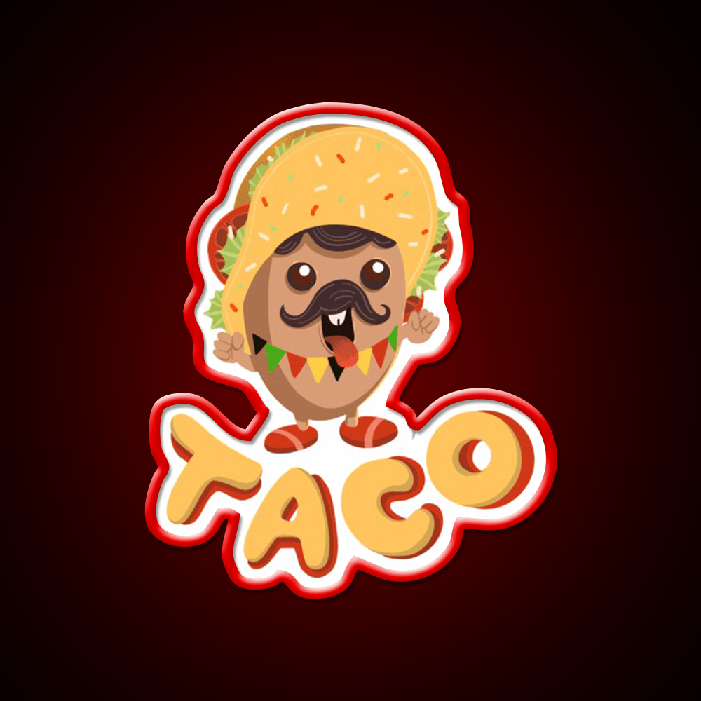 Taco Boy Snack Mexican Food Taco Led Neon Sign Mexican Food Sign Rgb Color - Shineneon