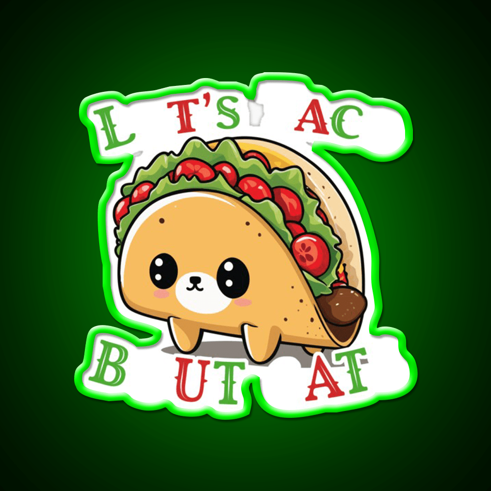 Taco Cat Saying Cinco De Mayo Fiesta Taco Led Neon Sign Rgb Color - Shineneon