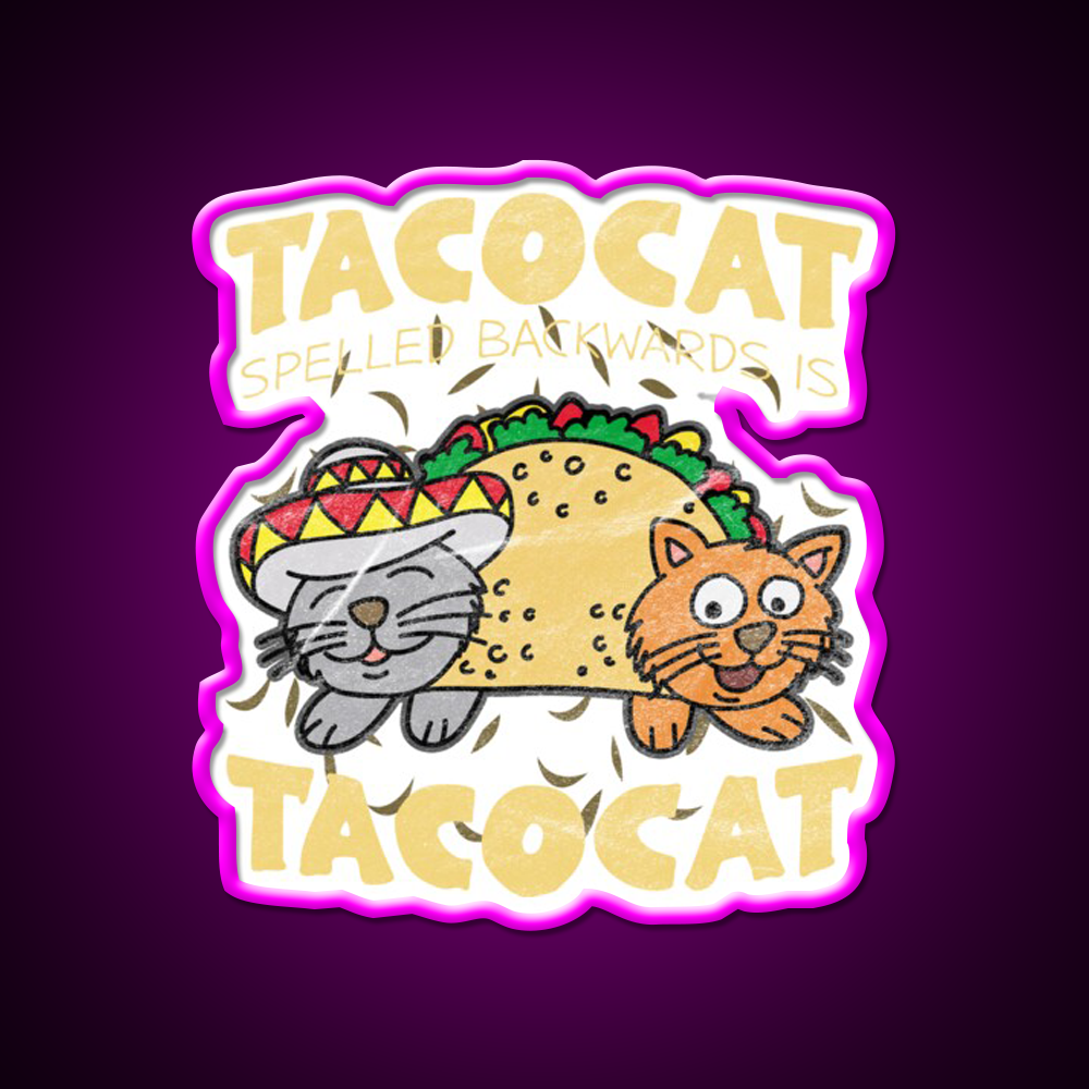 Taco Cat Sombrero Fast Food Led Neon Sign For Burger Place Rgb Color