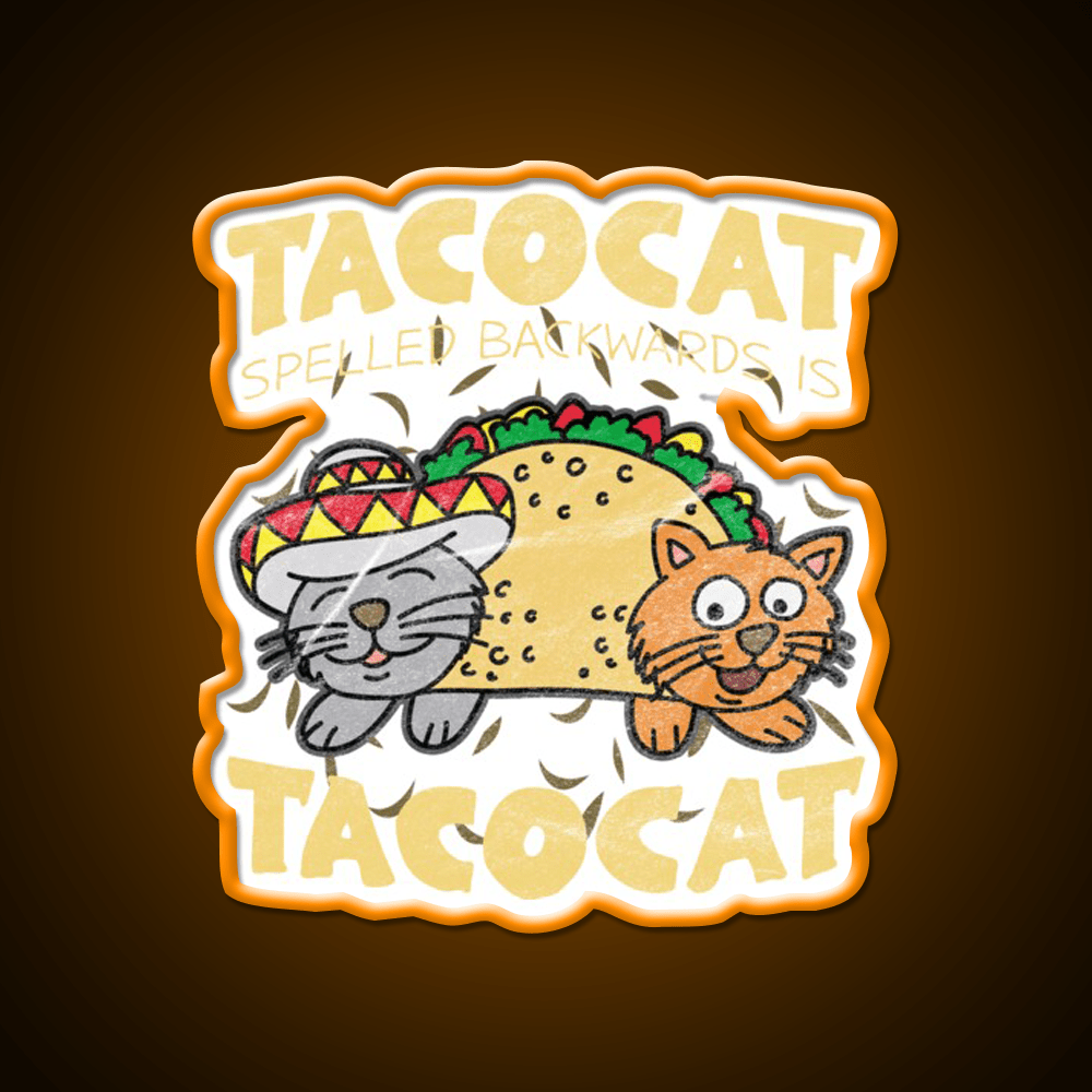 Taco Cat Sombrero Fast Food Led Neon Sign For Burger Place Rgb Color - Shineneon