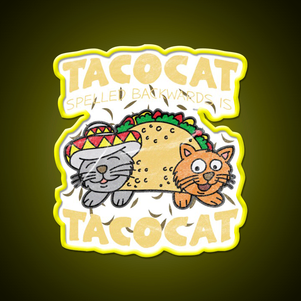 Taco Cat Sombrero Fast Food Led Neon Sign For Burger Place Rgb Color