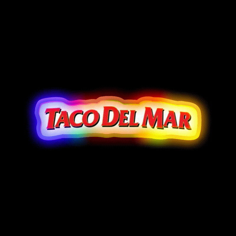 Taco Del Mar Mexican Resto Fast Food Led Neon Sign For Burger Place Rgb Color