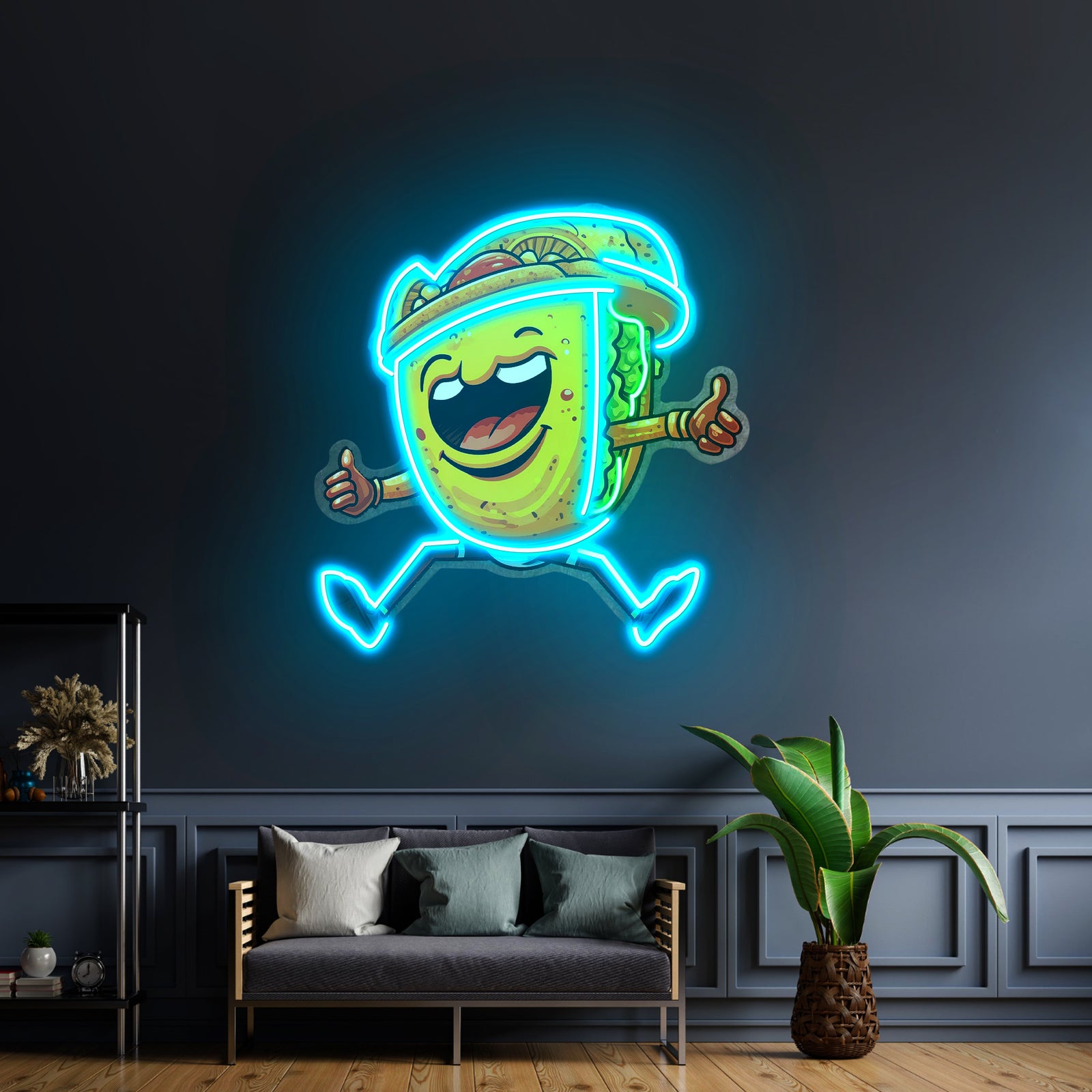 Taco Gentlemen Neon Acrylic Artwork
