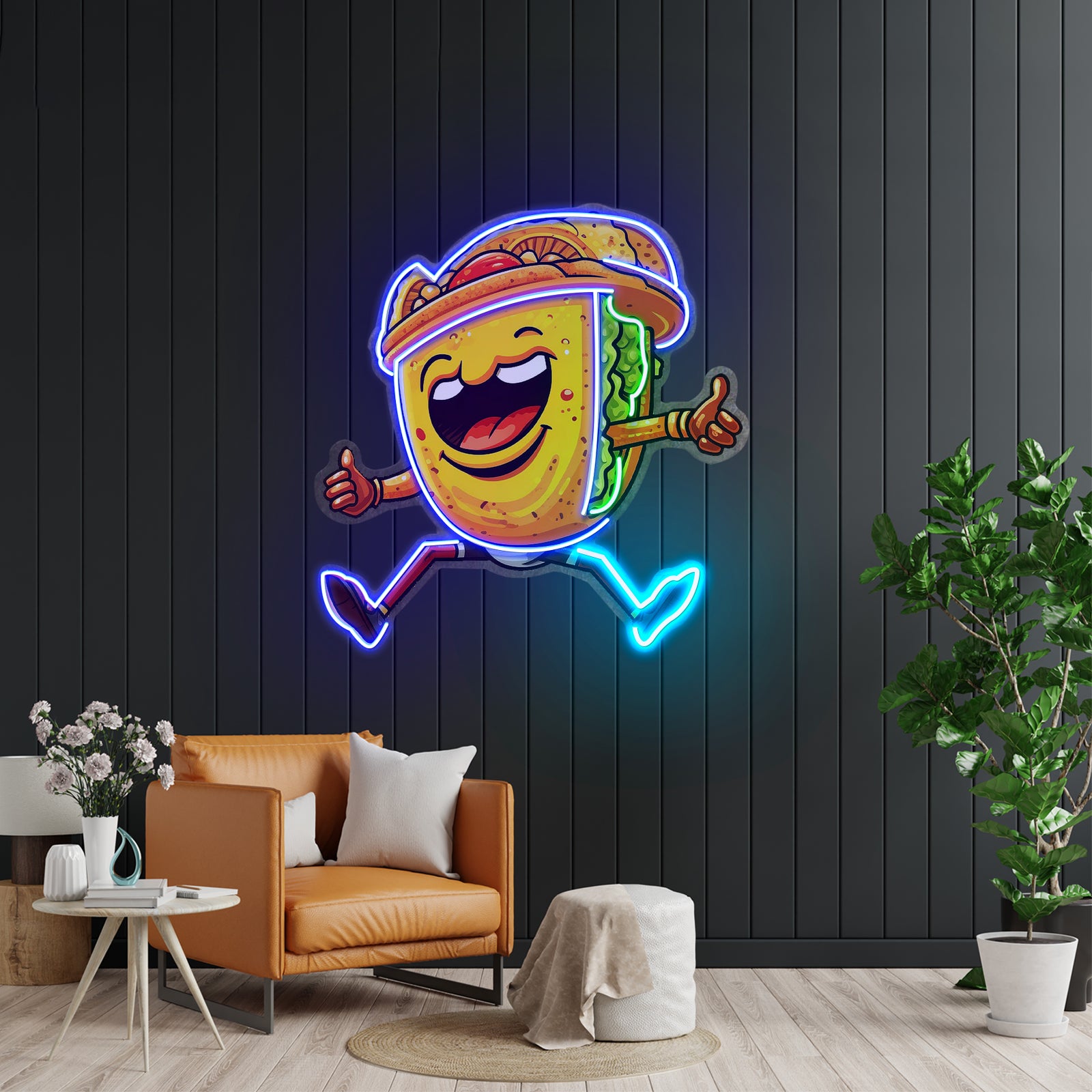 Taco Gentlemen Neon Acrylic Artwork