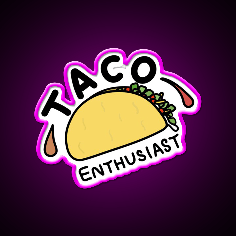 Taco Enthusiast Tasty Hard Shell Taco Art Taco Led Neon Sign Rgb Color - Shineneon