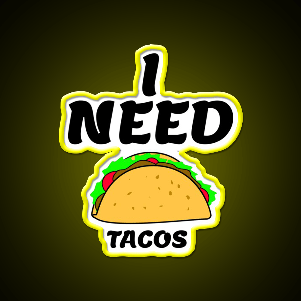 Taco Fun Teat Fast Food Eating Gift Taco Led Neon Sign Rgb Color - Shineneon