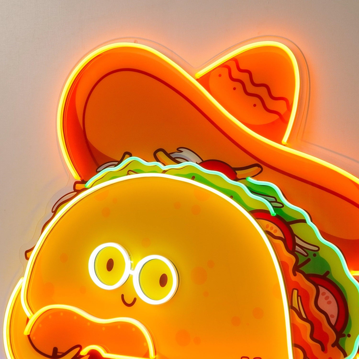 Taco Gentlemen Colorful Uv Printed Led Neon Sign For Mexican Restaurant Party Decor | Shineneon