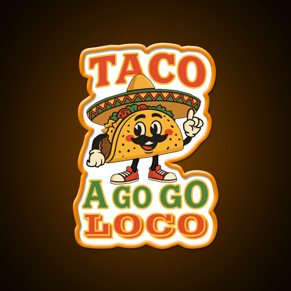 Taco Go Go Loco Taco Led Neon Sign Mexican Food Sign Rgb Color - Shineneon