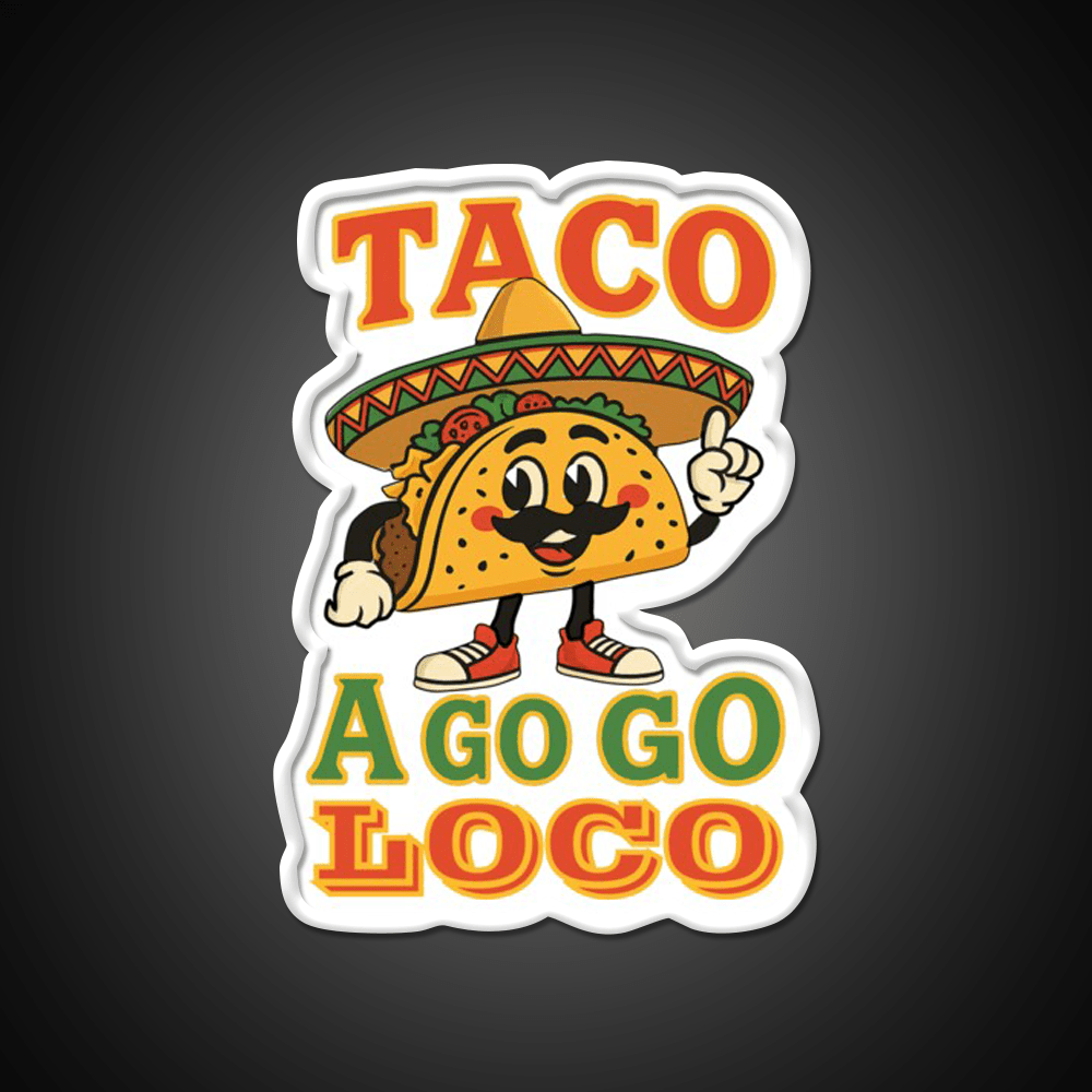 Taco Go Go Loco Taco Led Neon Sign Mexican Food Sign Rgb Color - Shineneon