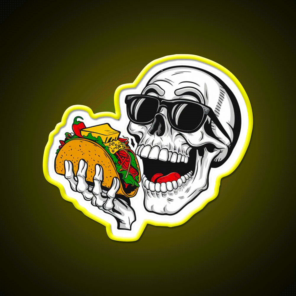 Taco Halloween Funny Taco Led Neon Sign Mexican Food Sign Rgb Color - Custom LED neon sign front view