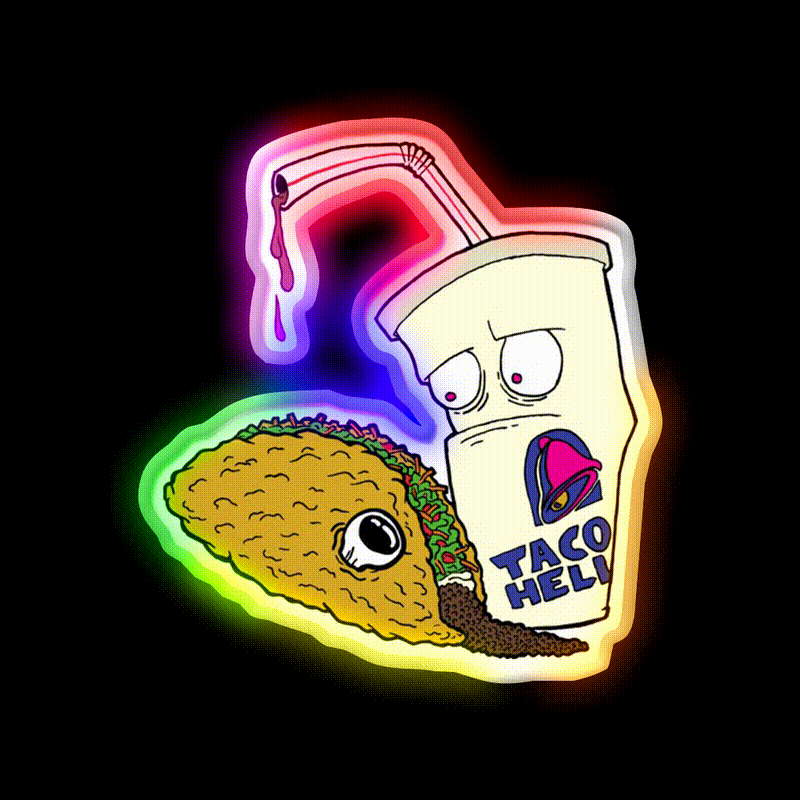 Taco Hell Fast Food Led Neon Sign For Burger Place Rgb Color