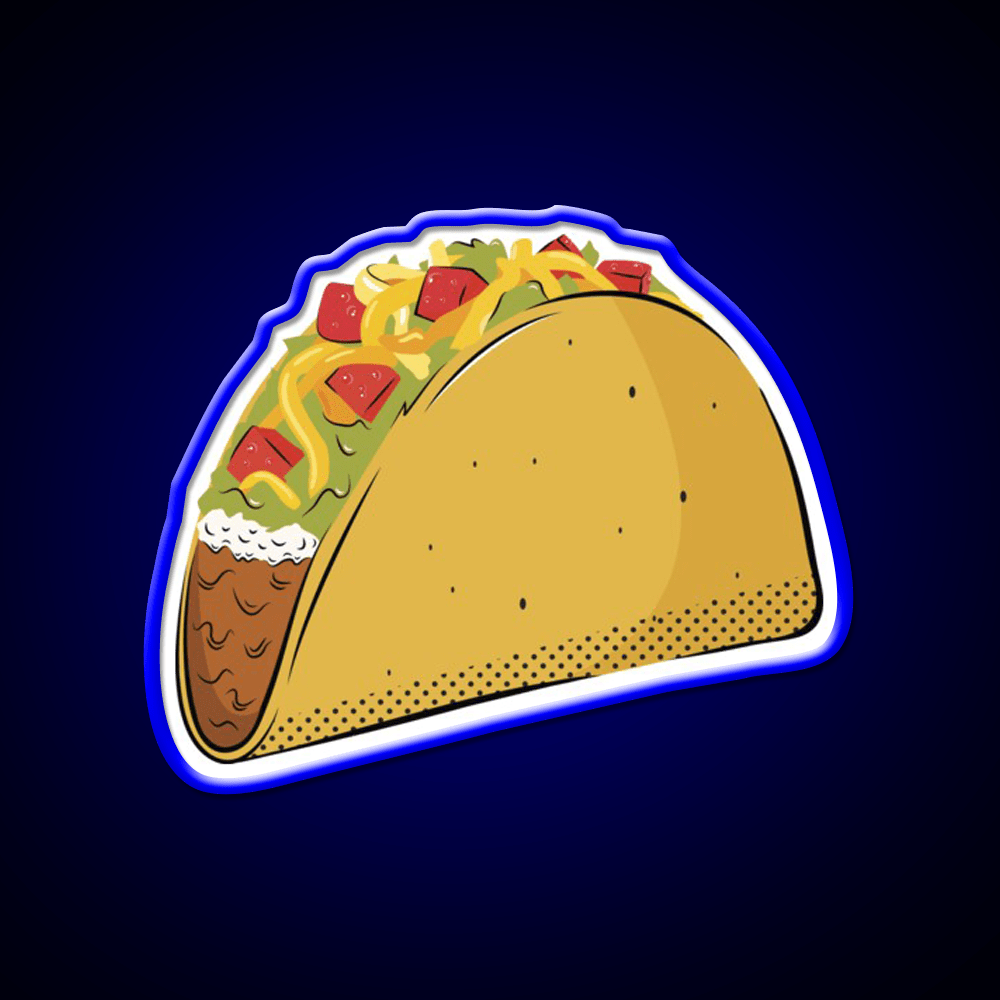 Taco Led Neon Sign Mexican Food Sign Aesthetic Neon Taco Light Rgb Color - Shineneon