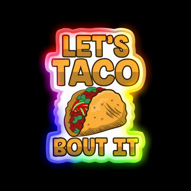 Taco Led Neon Sign Mexican Food Sign Kitchen Sign For Taco Fan Rgb Color - LED neon sign close-up detail