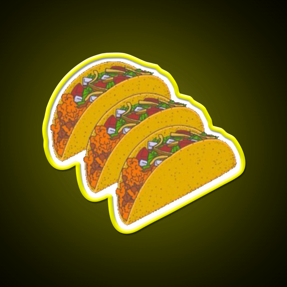 Taco Led Neon Sign Mexican Food Sign Kitchen Sign Rgb Color - Custom LED neon sign front view