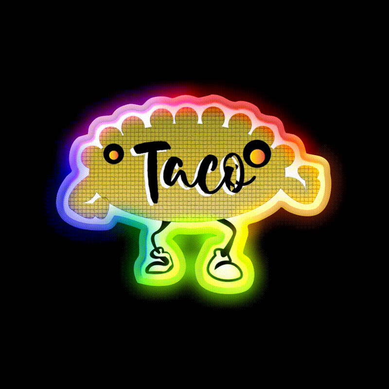 Taco Led Neon Sign Mexican Food Sign Led Party Decor Rgb Color - LED neon sign close-up detail