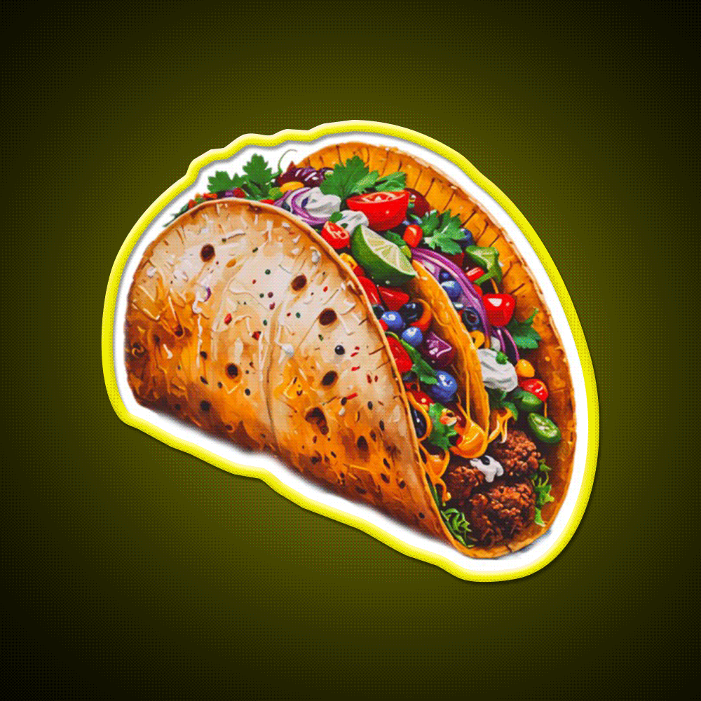Taco Led Neon Sign Mexican Food Sign Rgb Color - Custom LED neon sign front view