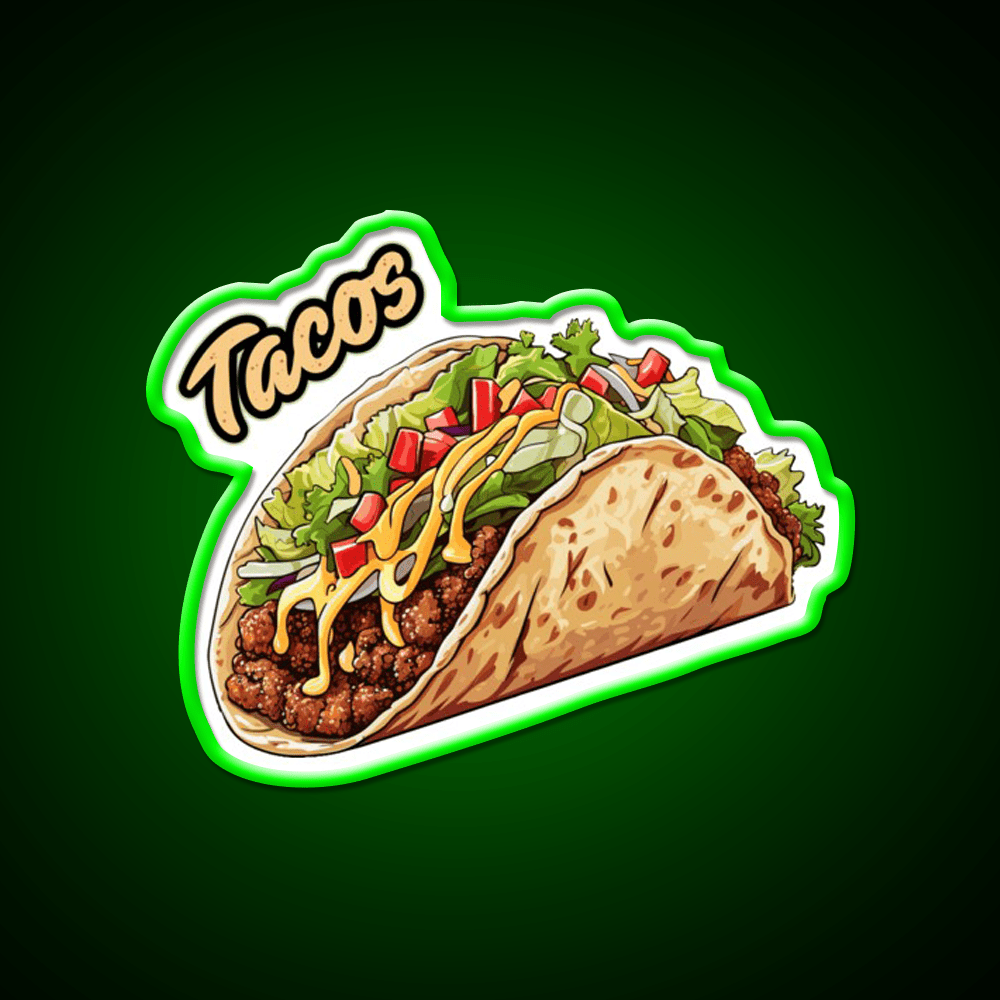 Taco Led Neon Sign Mexican Food Sign Wall Light Rgb Color - Shineneon