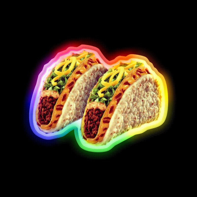 Taco Led Neon Sign Mexican Food Sign Wall Sign Rgb Color - LED neon sign close-up detail