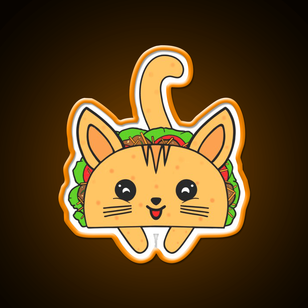 Taco Lover Cat Taco Led Neon Sign Mexican Food Sign Rgb Color - Shineneon