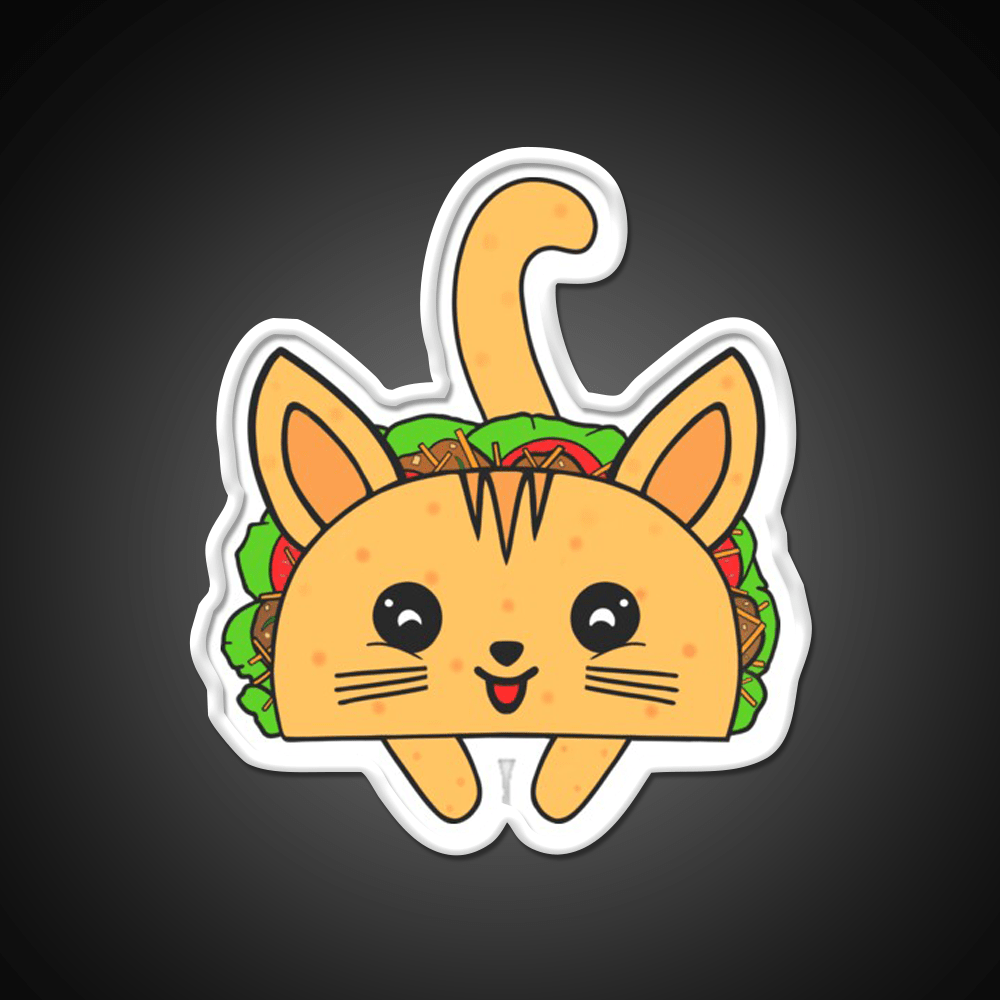 Taco Lover Cat Taco Led Neon Sign Mexican Food Sign Rgb Color - Shineneon