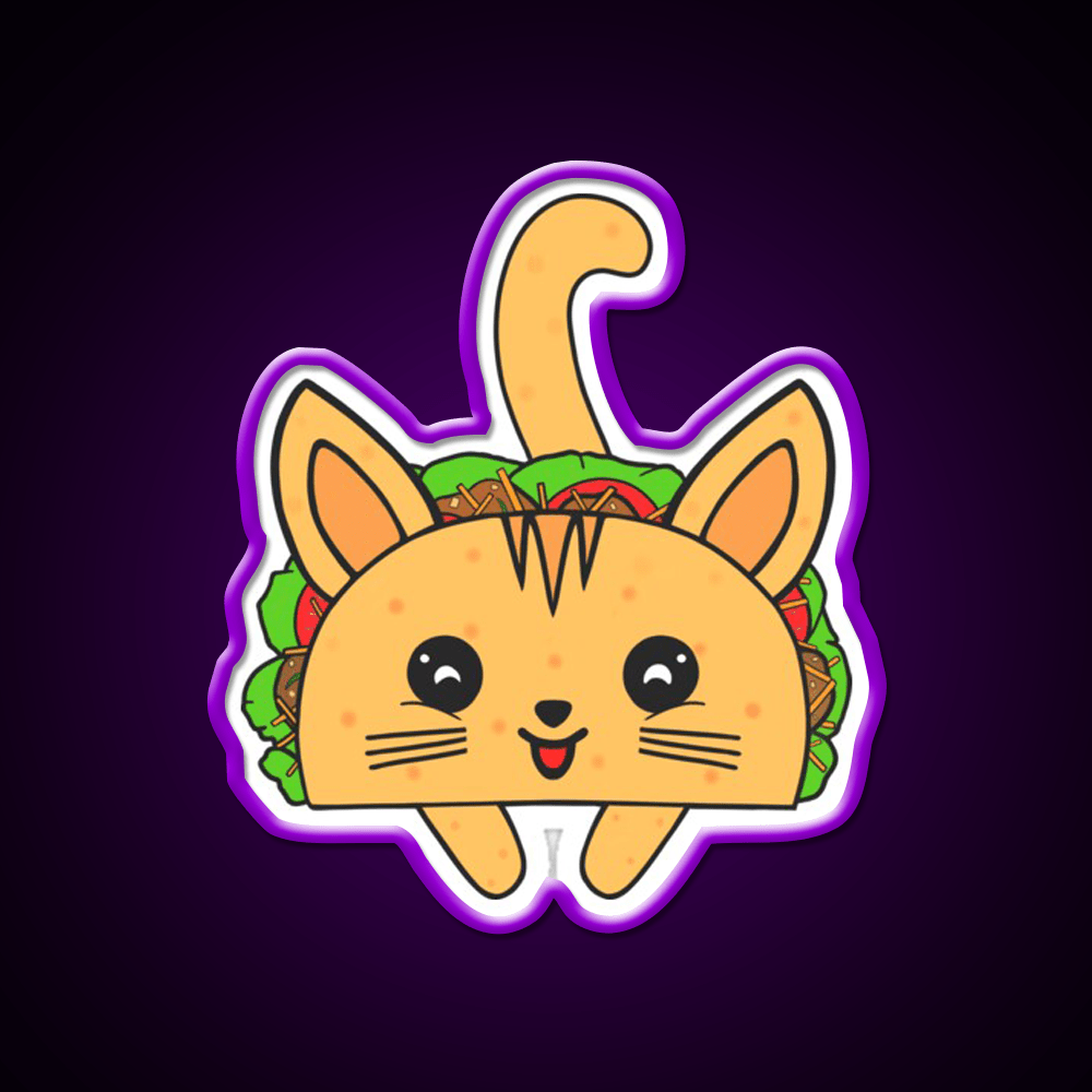 Taco Lover Cat Taco Led Neon Sign Mexican Food Sign Rgb Color - Shineneon