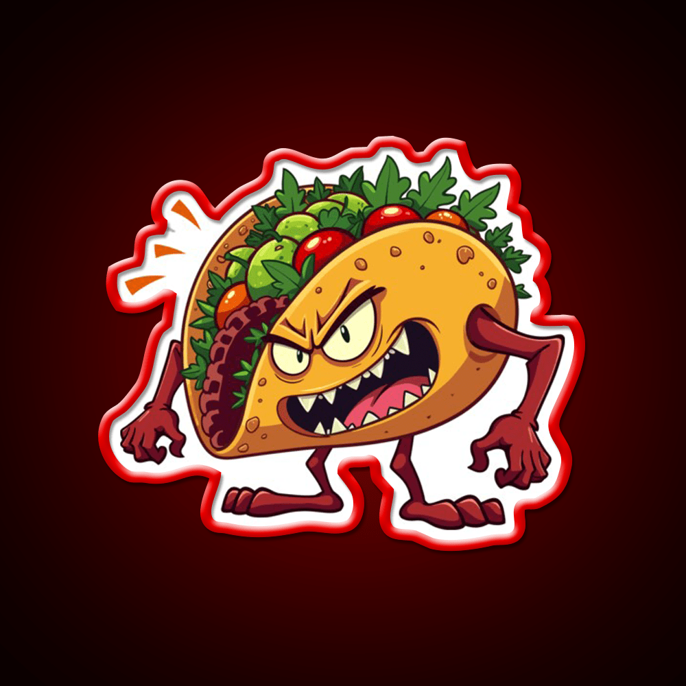 Taco Monster Taco Led Neon Sign Mexican Food Sign Rgb Color - Shineneon