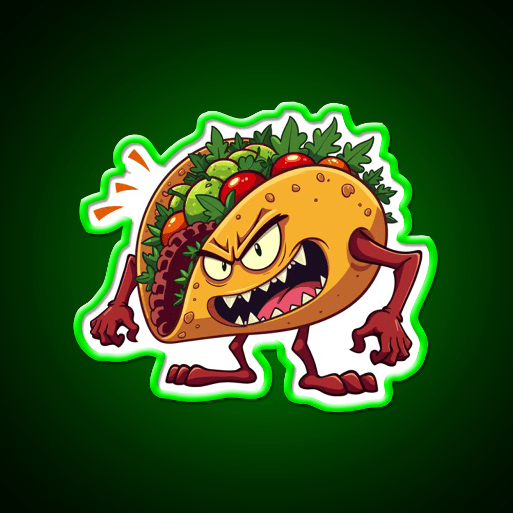 Taco Monster Taco Led Neon Sign Mexican Food Sign Rgb Color - Shineneon