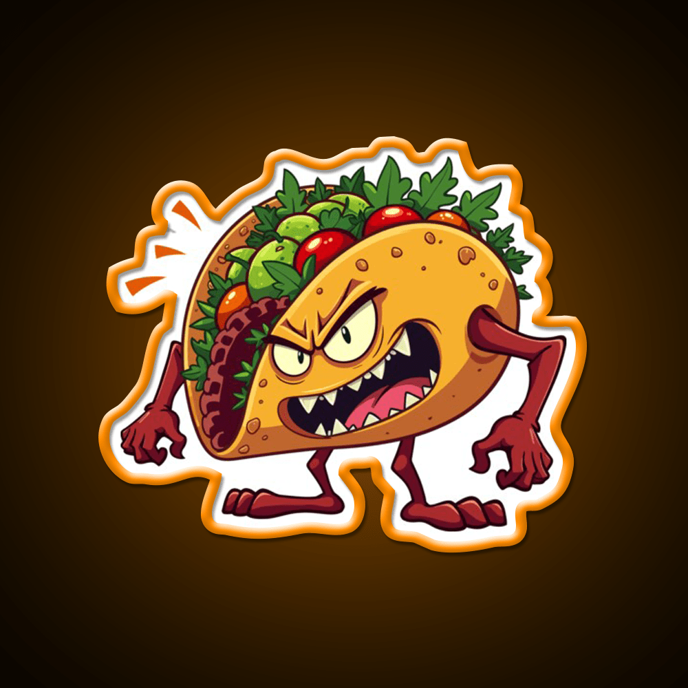 Taco Monster Taco Led Neon Sign Mexican Food Sign Rgb Color - Shineneon