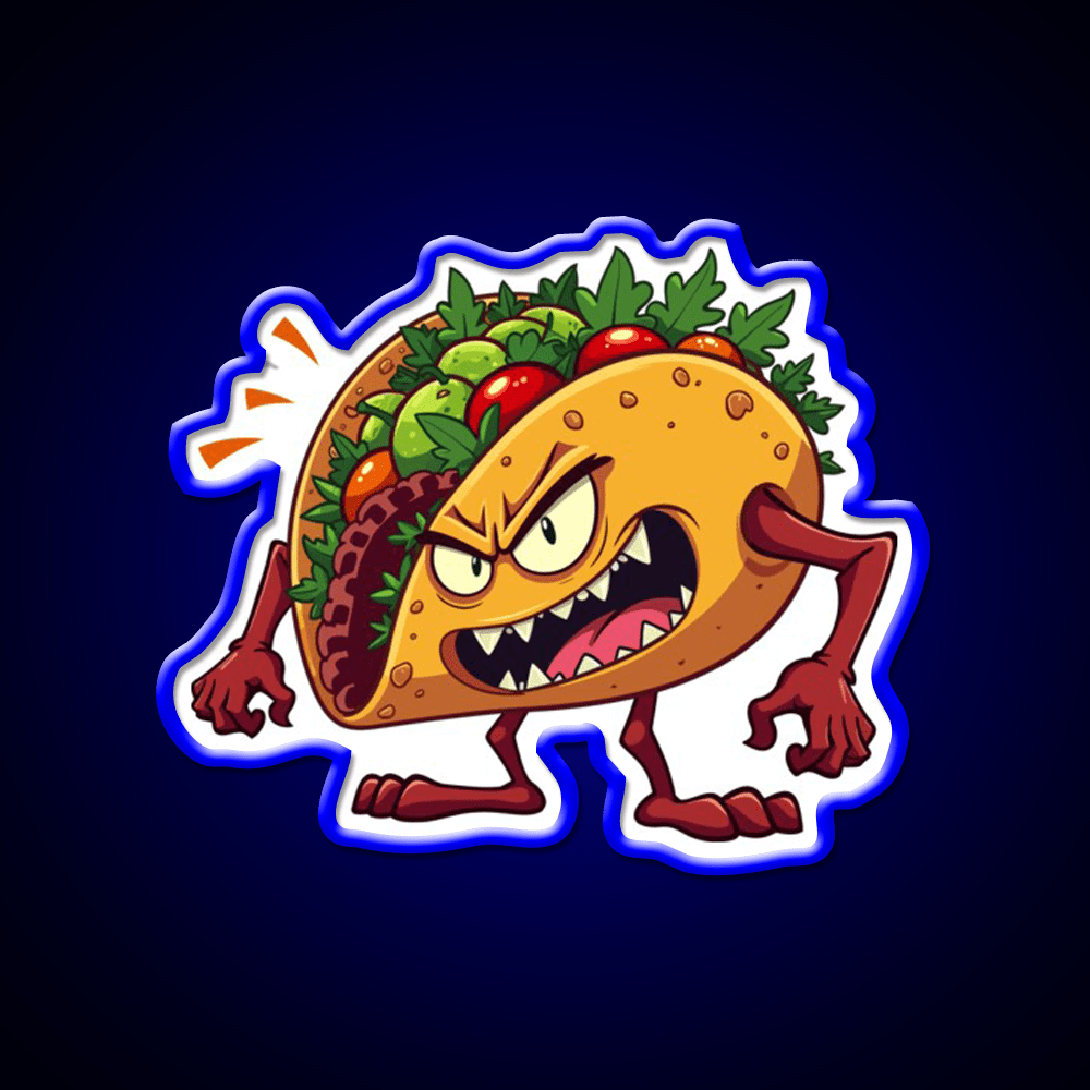Taco Monster Taco Led Neon Sign Mexican Food Sign Rgb Color - Shineneon