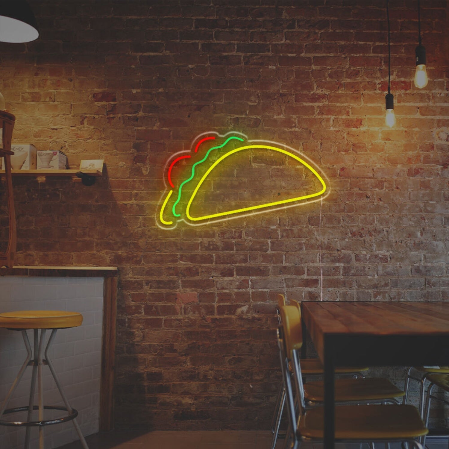 Taco Outline Led Neon Sign | Shineneon