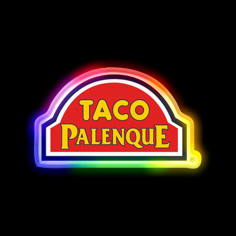 Taco Palenque Mexican Grill Fast Food Led Neon Sign For Burger Place Rgb Color - LED neon sign close-up detail
