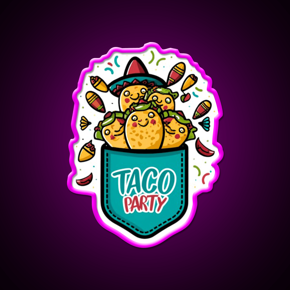 Taco Party Mexican Taco Led Neon Sign Mexican Food Sign Rgb Color - Shineneon