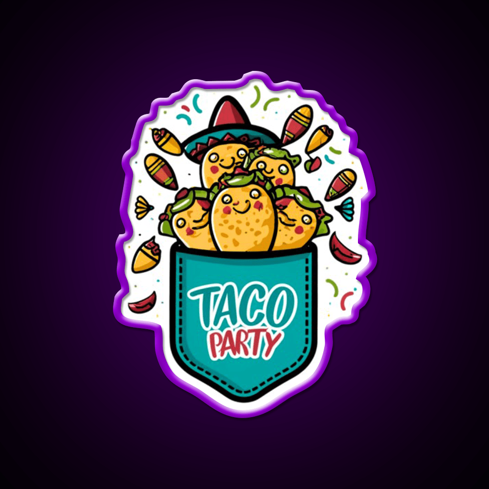 Taco Party Mexican Taco Led Neon Sign Mexican Food Sign Rgb Color - Shineneon
