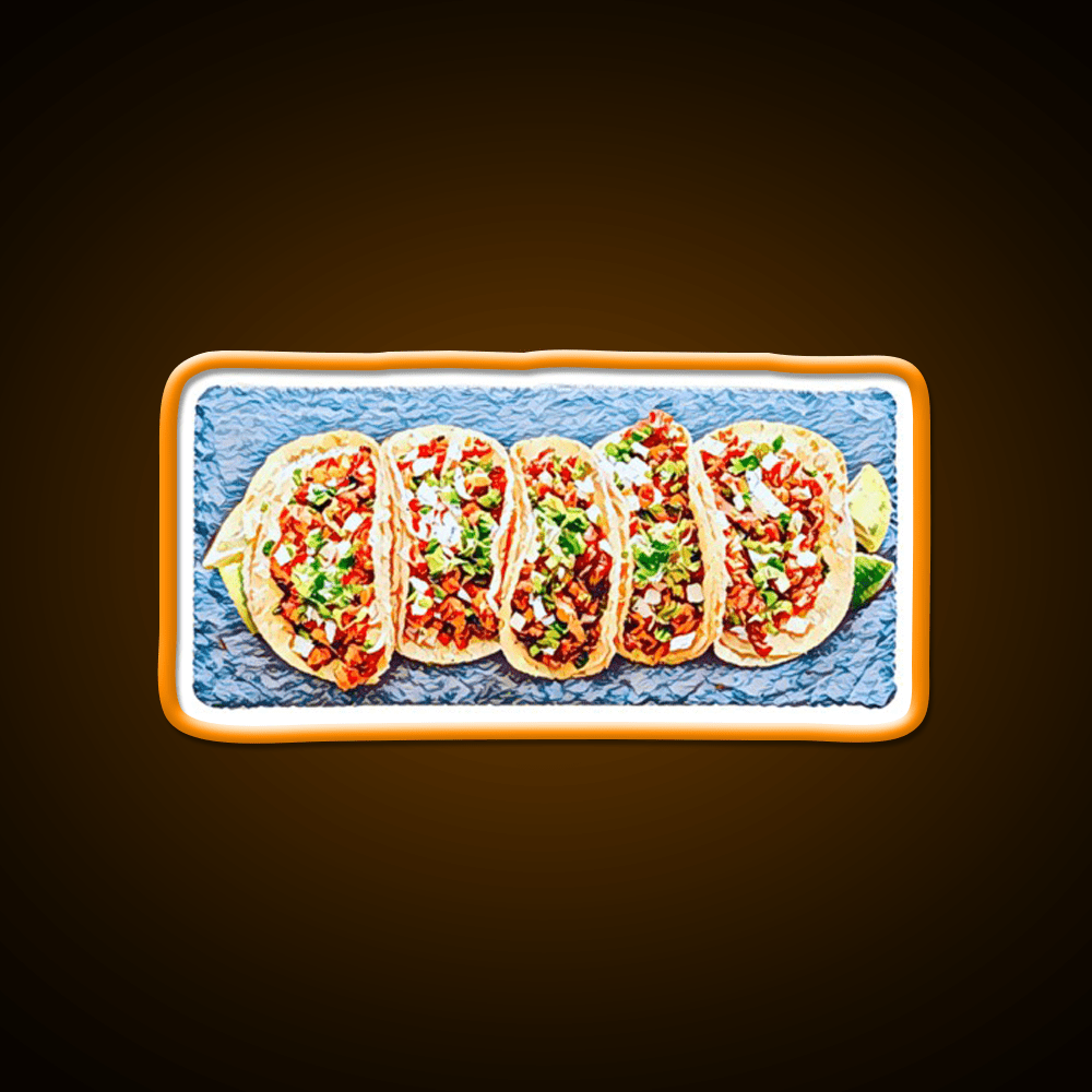 Taco Plate Taco Led Neon Sign Mexican Food Sign Rgb Color - Shineneon