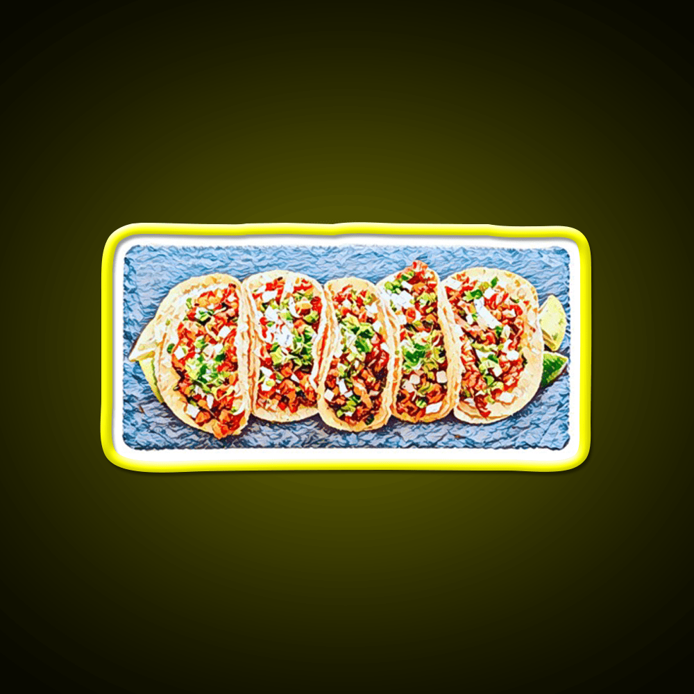 Taco Plate Taco Led Neon Sign Mexican Food Sign Rgb Color - Shineneon