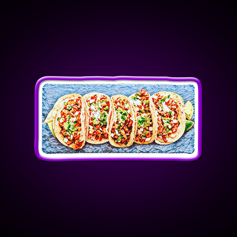 Taco Plate Taco Led Neon Sign Mexican Food Sign Rgb Color - Shineneon