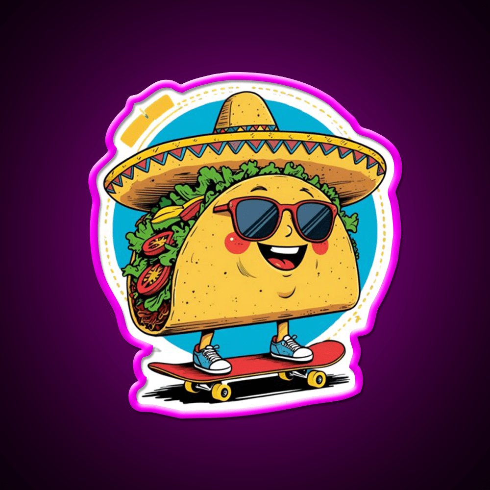 Taco Rolling Taco Led Neon Sign Mexican Food Sign Rgb Color - Shineneon