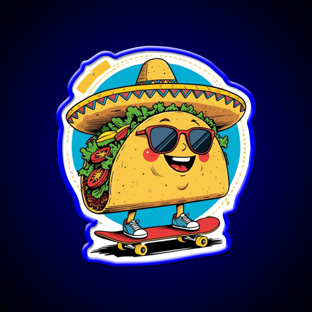 Taco Rolling Taco Led Neon Sign Mexican Food Sign Rgb Color - Shineneon