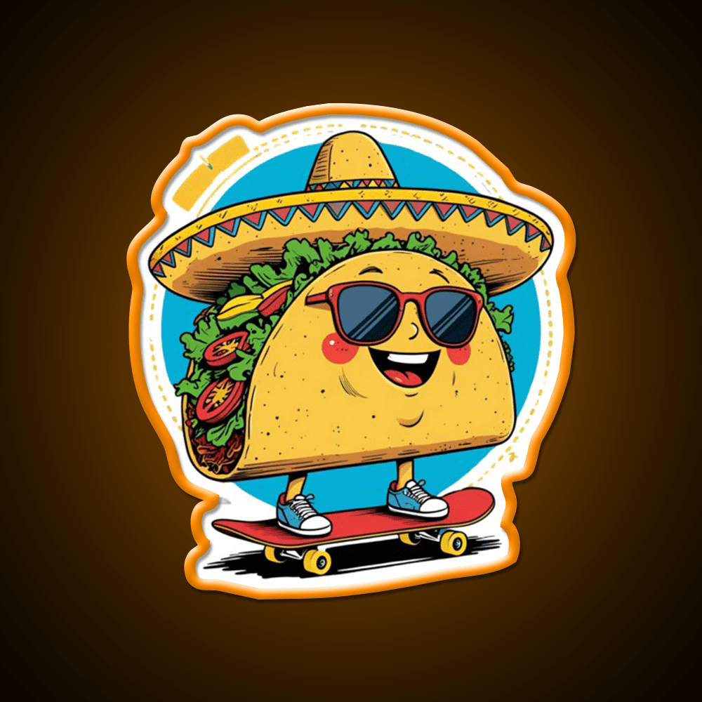 Taco Rolling Taco Led Neon Sign Mexican Food Sign Rgb Color - Shineneon