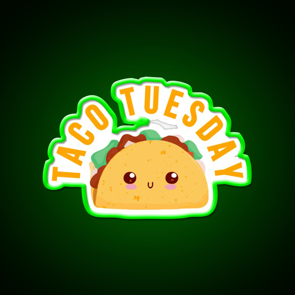 Taco Tuesday Gift Taco Lover Taco Led Neon Sign Rgb Color - Shineneon