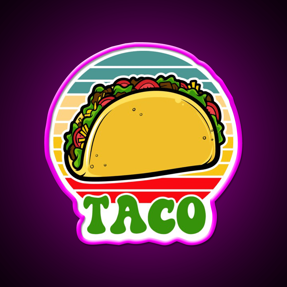 Taco Vintage Retro Sunset Mexican Fast Food Led Neon Sign For Burger Place Rgb Color - Shineneon