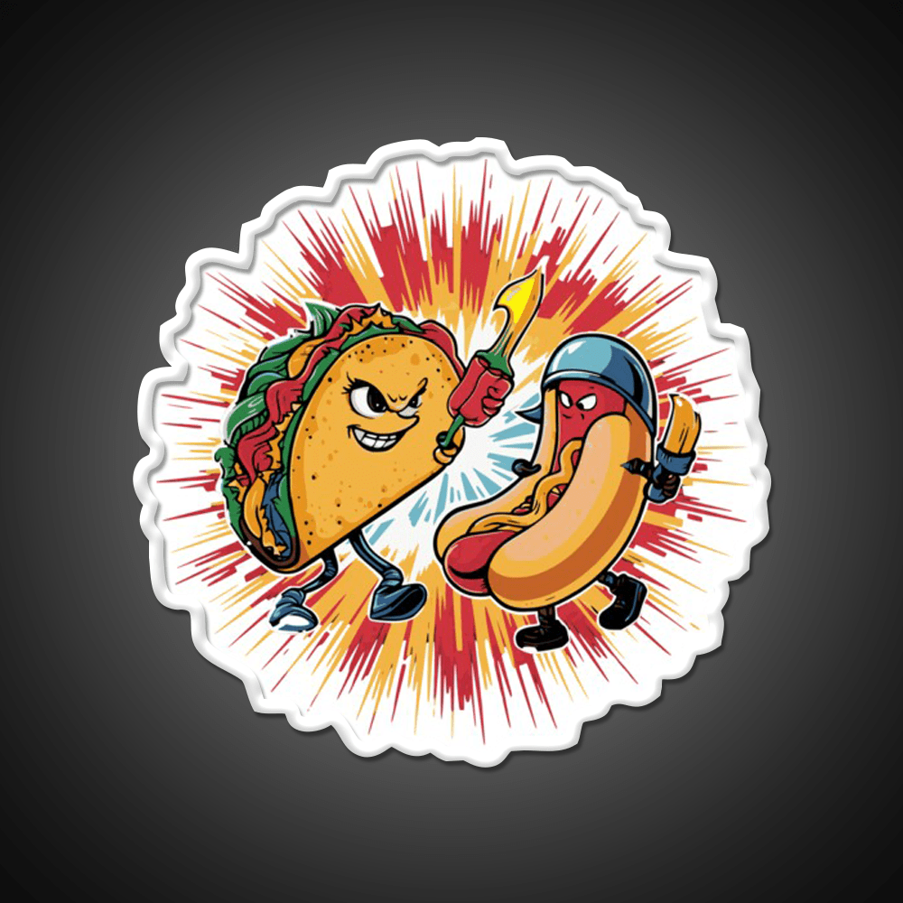 Taco Vs Hot Dog Battle Taco Led Neon Sign Mexican Food Sign Rgb Color - Shineneon