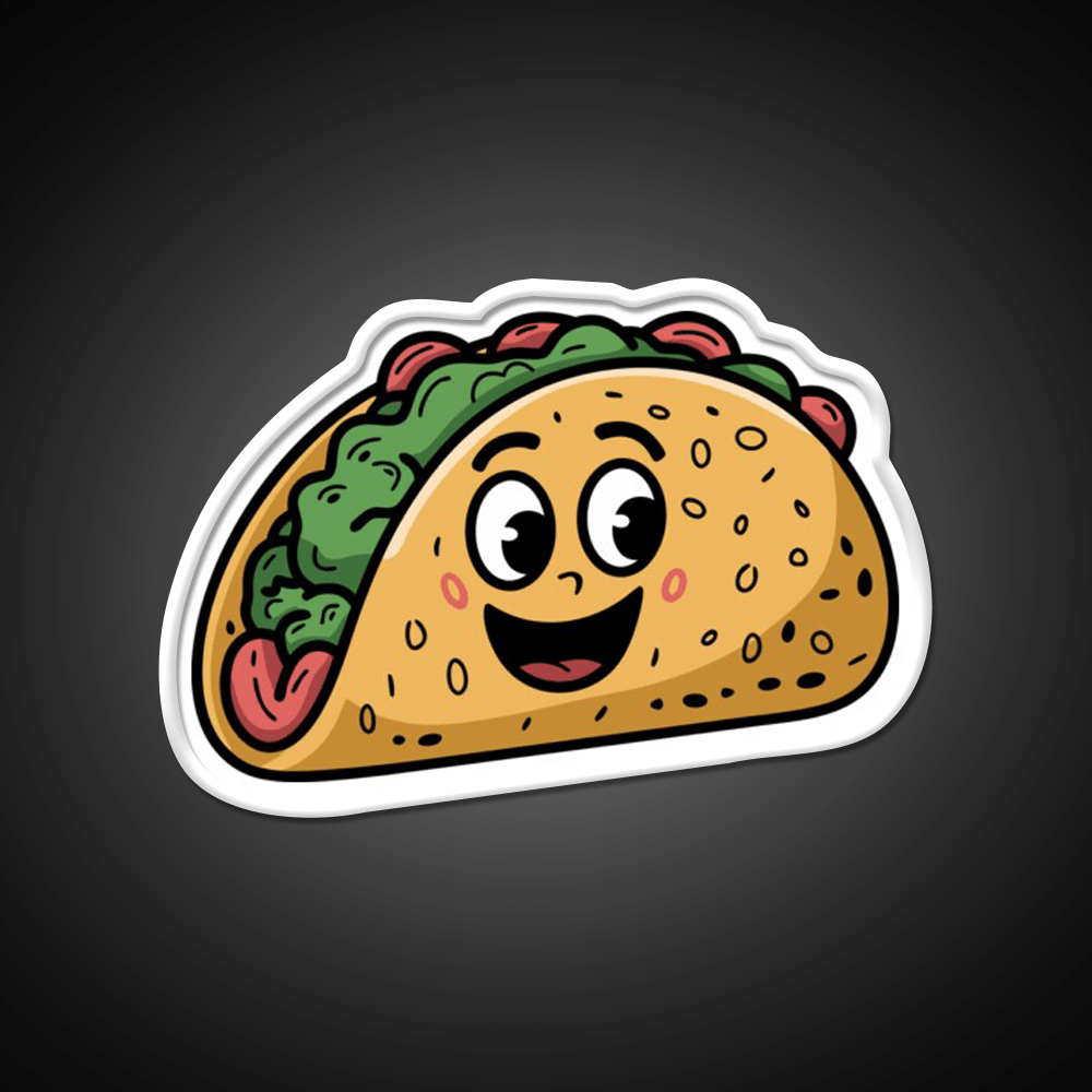 Taco With A Happy Face Taco Led Neon Sign Mexican Food Sign Rgb Color - Shineneon