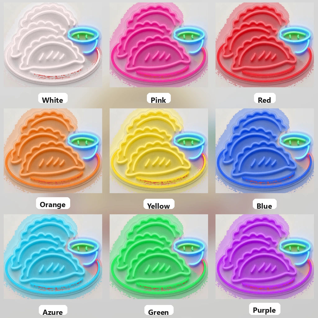 Tacos And A Bowl Wall Decor LED Neon Sign - 05 Color Grid