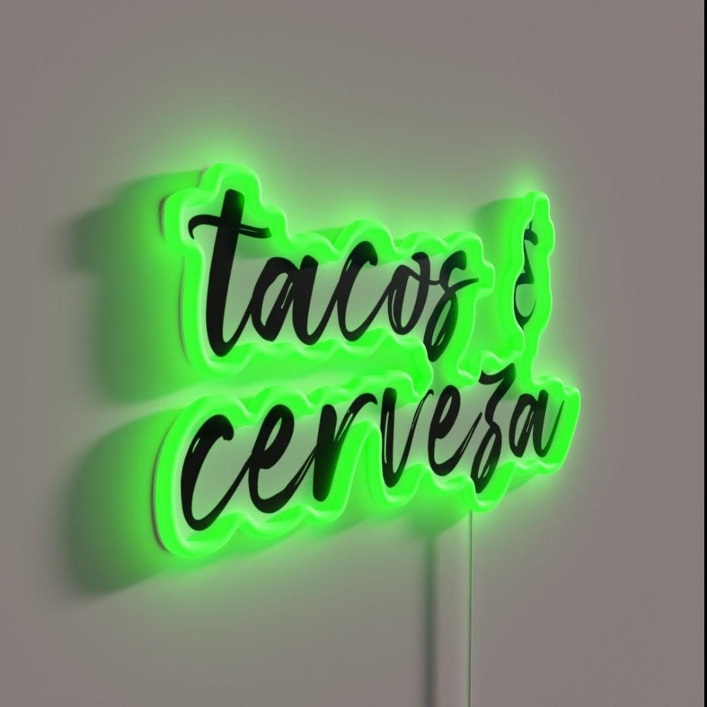 Tacos And Cerveza Rgb Led Neon Sign - Shineneon