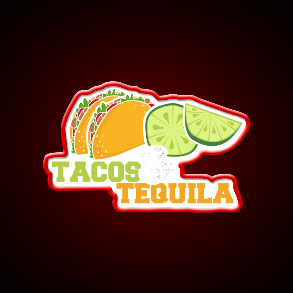 Tacos And Tequila Party Drink Tequila Led Neon Sign Bar Led Sign Rgb Color - Shineneon