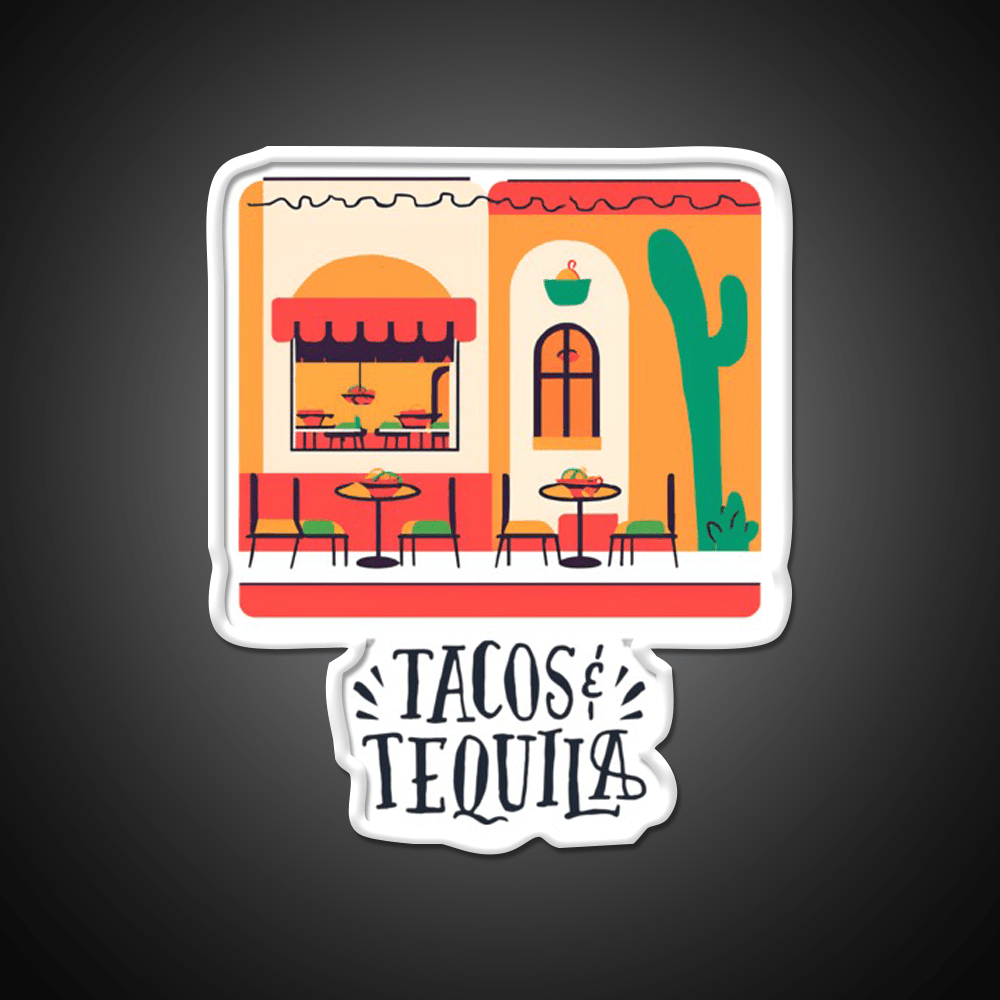 Tacos And Tequila Party Drink Tequila Led Neon Sign Bar Wall Light Rgb Color - Shineneon