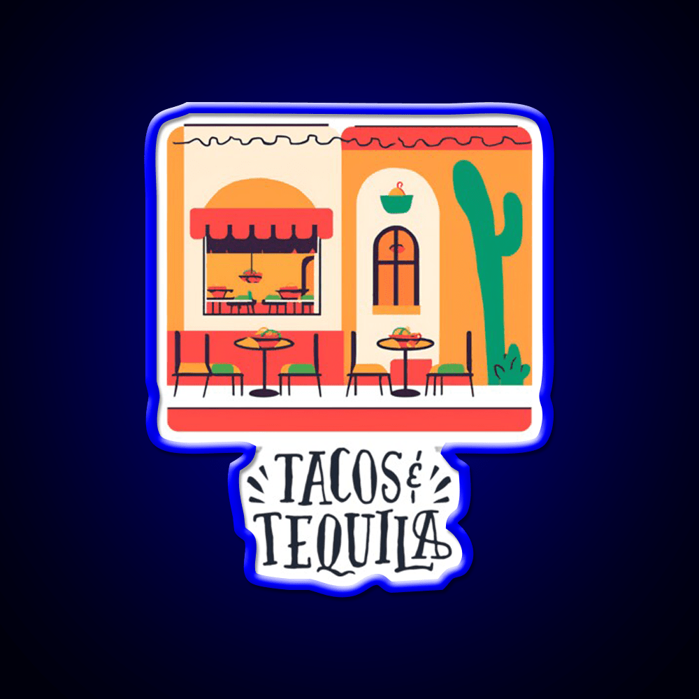 Tacos And Tequila Party Drink Tequila Led Neon Sign Bar Wall Light Rgb Color - Shineneon