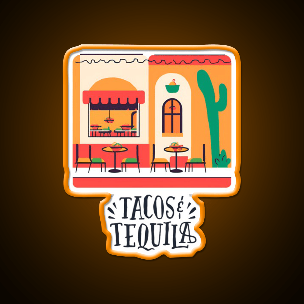 Tacos And Tequila Party Drink Tequila Led Neon Sign Bar Wall Light Rgb Color - Shineneon