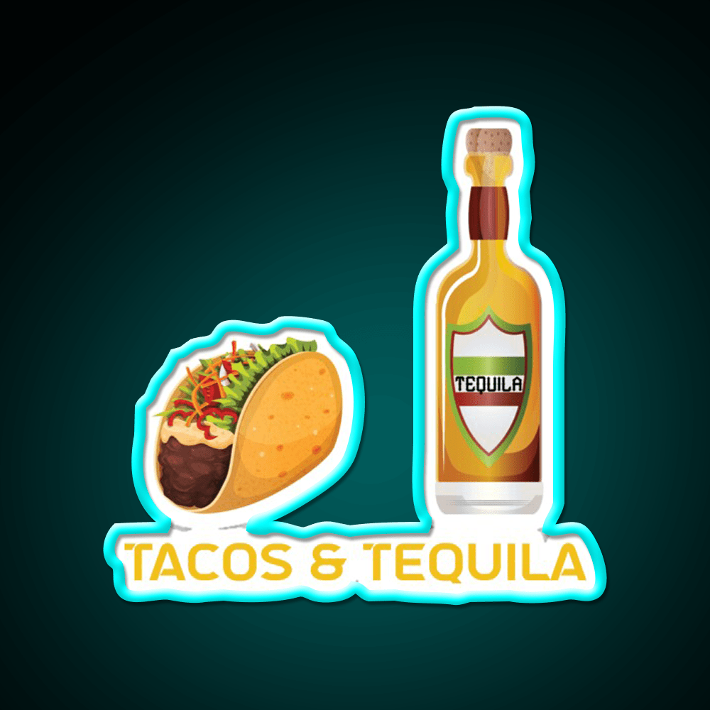Tacos And Tequila Party Drink Tequila Led Neon Sign Rgb Color - Shineneon